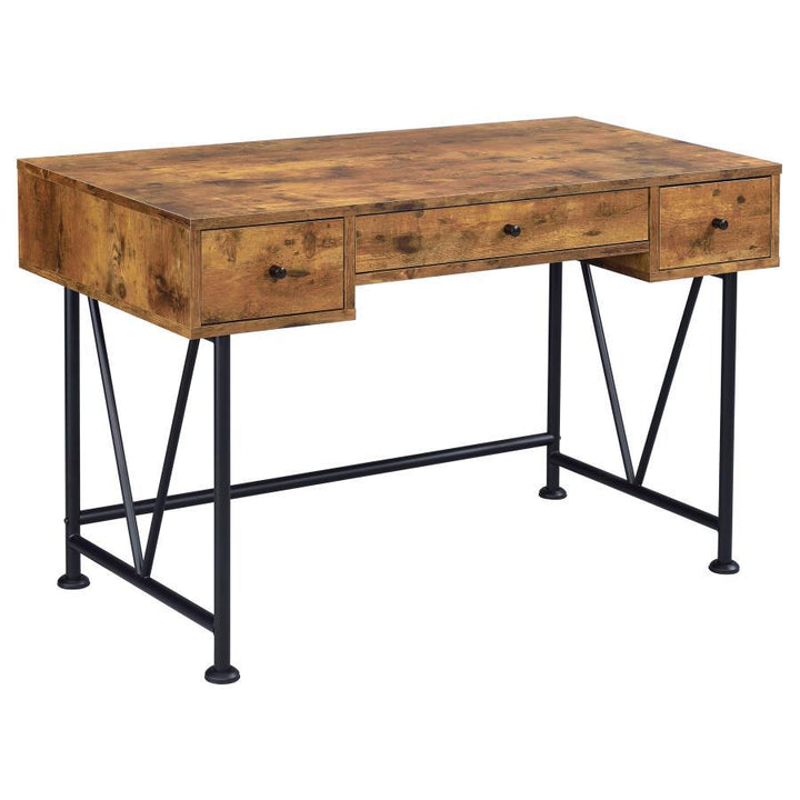 Analiese - 3 - Drawer Writing Desk - Rustic Nutmeg Writing Desk modern furniture Contempo Furniture