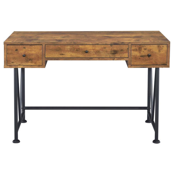 Analiese - 3 - Drawer Writing Desk - Rustic Nutmeg Writing Desk modern furniture Contempo Furniture