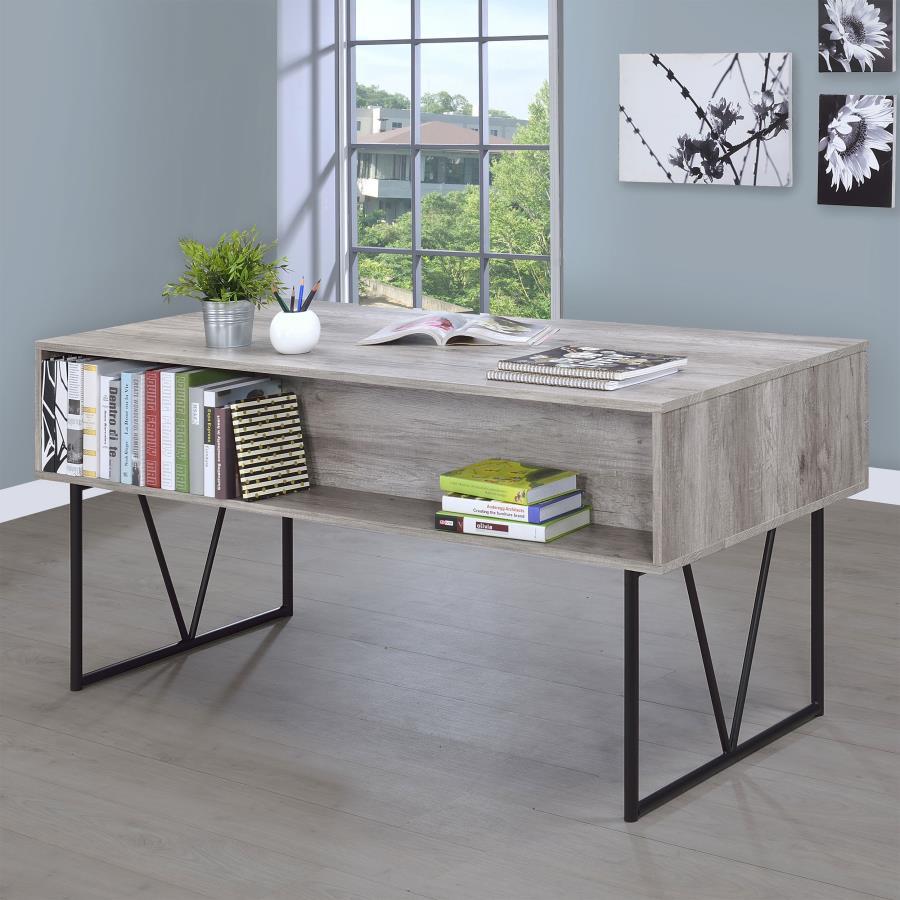 Analiese - 4 - Drawer Writing Desk - Gray Driftwood Writing Desk modern furniture Contempo Furniture