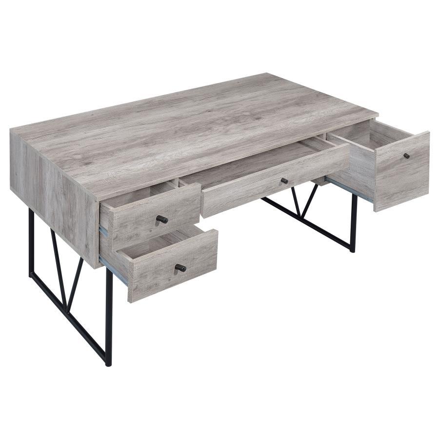 Analiese - 4 - Drawer Writing Desk - Gray Driftwood Writing Desk modern furniture Contempo Furniture