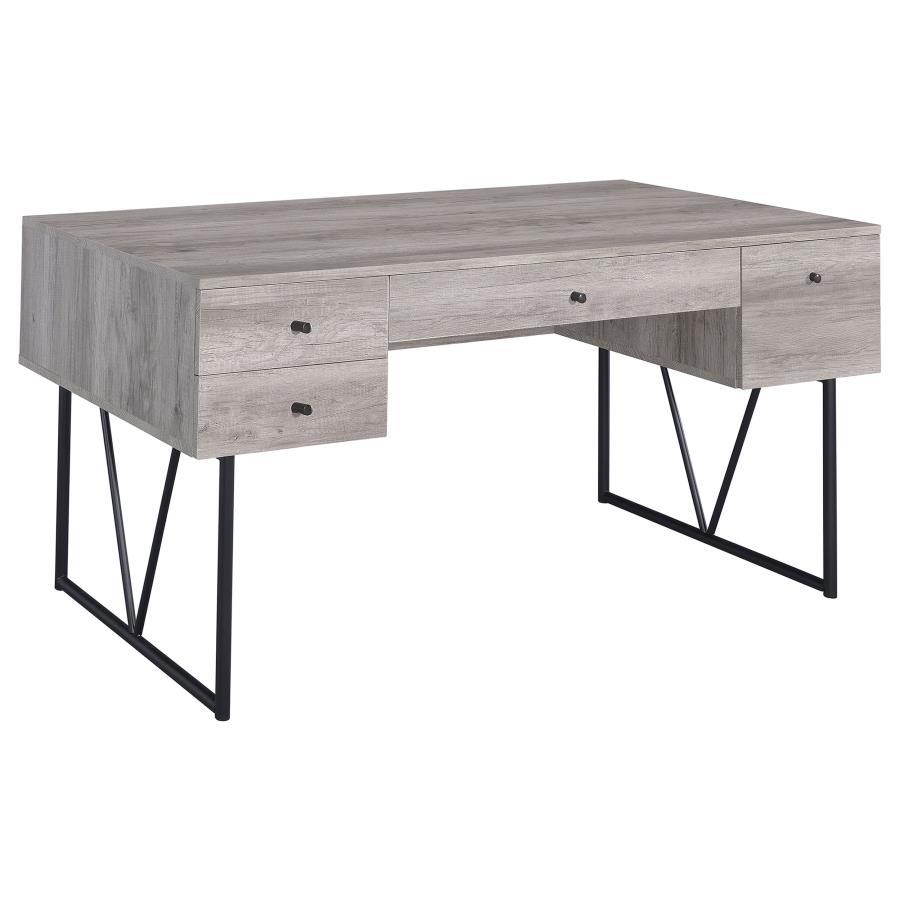 Analiese - 4 - Drawer Writing Desk - Gray Driftwood Writing Desk modern furniture Contempo Furniture