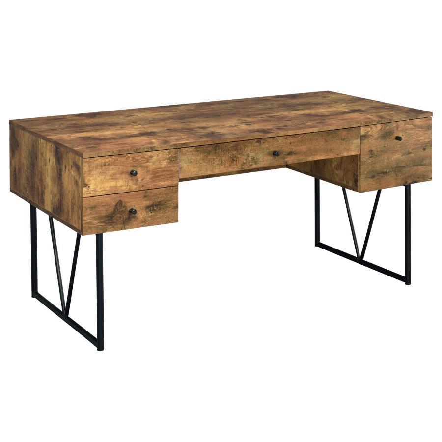 Analiese - 4 - Drawer Writing Desk - Rustic Nutmeg Writing Desk modern furniture Contempo Furniture