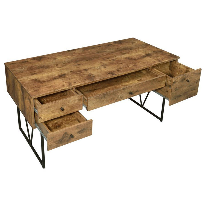 Analiese - 4 - Drawer Writing Desk - Rustic Nutmeg Writing Desk modern furniture Contempo Furniture