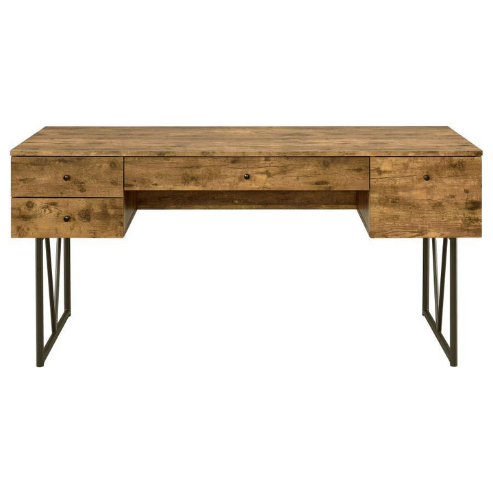 Analiese - 4 - Drawer Writing Desk - Rustic Nutmeg Writing Desk modern furniture Contempo Furniture