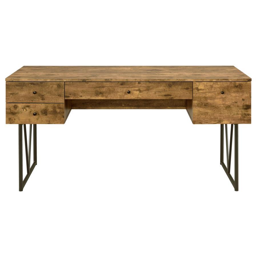 Analiese - 4 - Drawer Writing Desk - Rustic Nutmeg Writing Desk modern furniture Contempo Furniture