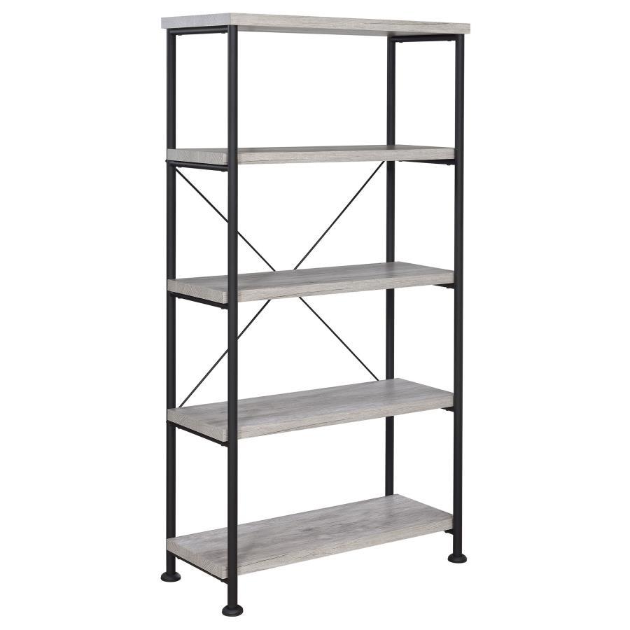 Analiese - 4 - Shelf Bookshelf - Gray Driftwood Standard Bookcase modern furniture Contempo Furniture
