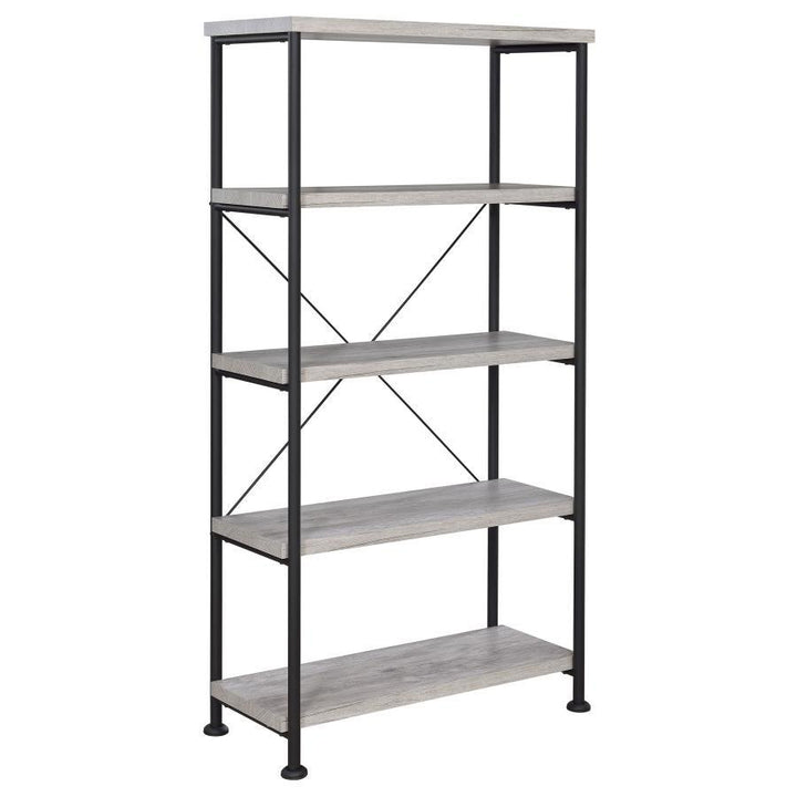 Analiese - 4 - Shelf Bookshelf - Gray Driftwood Standard Bookcase modern furniture Contempo Furniture