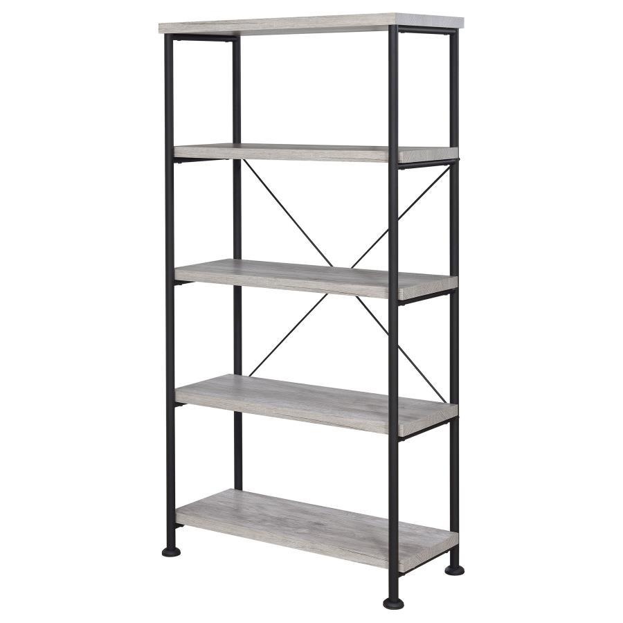 Analiese - 4 - Shelf Bookshelf - Gray Driftwood Standard Bookcase modern furniture Contempo Furniture
