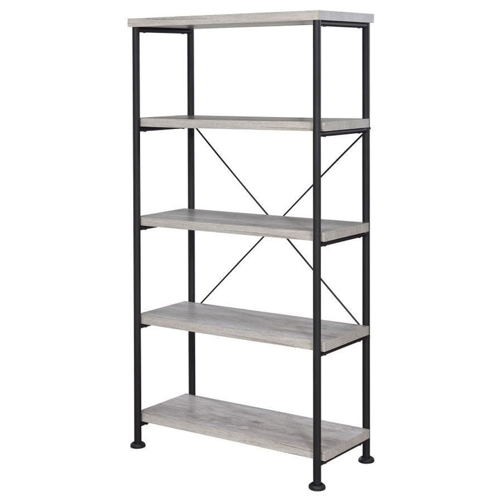Analiese - 4 - Shelf Bookshelf - Gray Driftwood Standard Bookcase modern furniture Contempo Furniture
