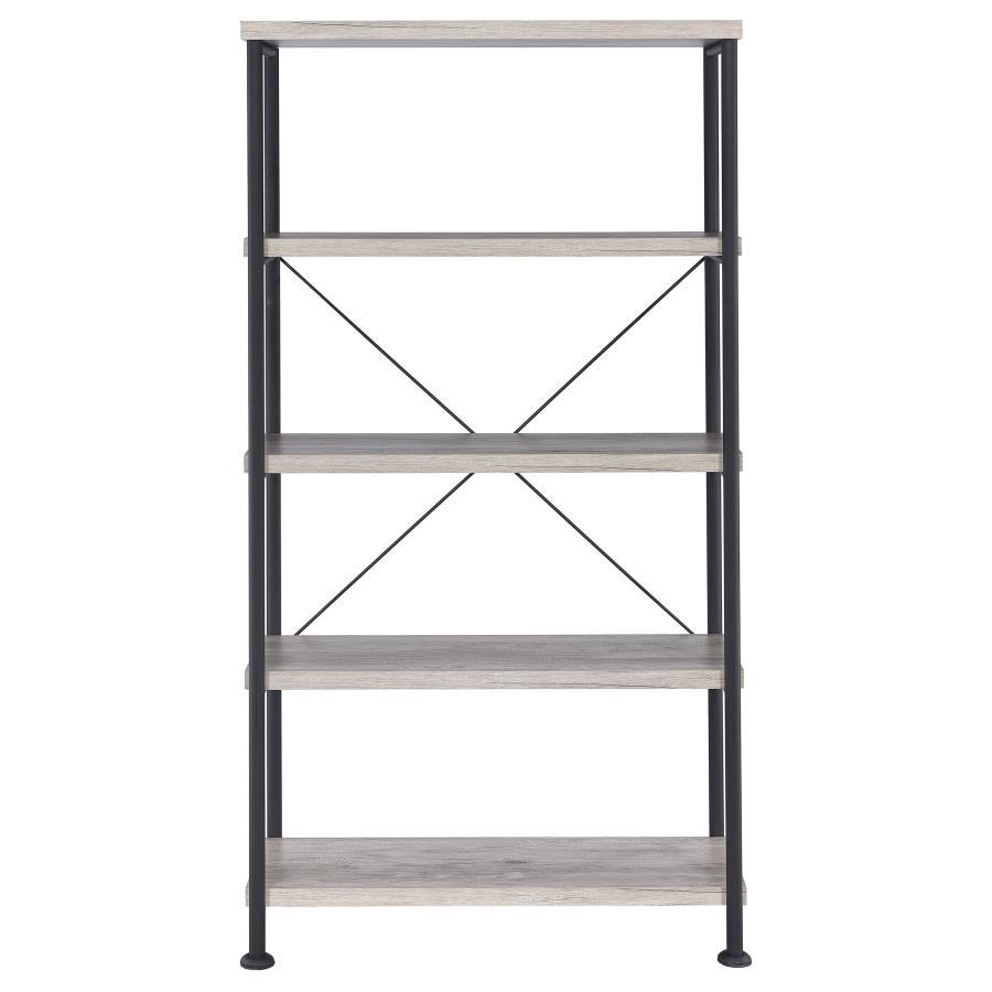 Analiese - 4 - Shelf Bookshelf - Gray Driftwood Standard Bookcase modern furniture Contempo Furniture
