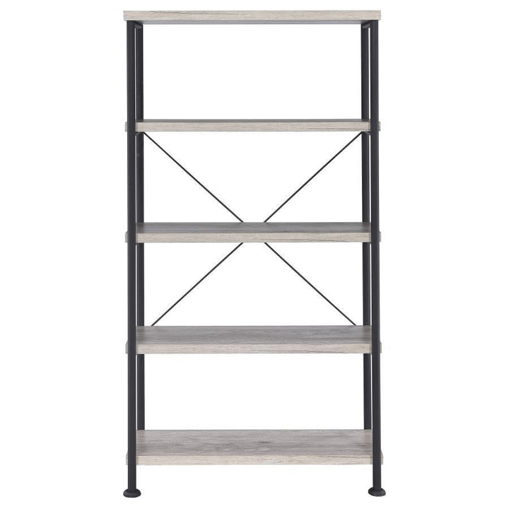 Analiese - 4 - Shelf Bookshelf - Gray Driftwood Standard Bookcase modern furniture Contempo Furniture