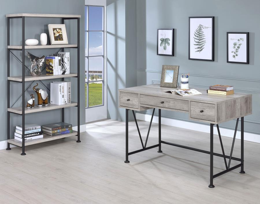 Analiese - 4 - Shelf Bookshelf - Gray Driftwood Standard Bookcase modern furniture Contempo Furniture