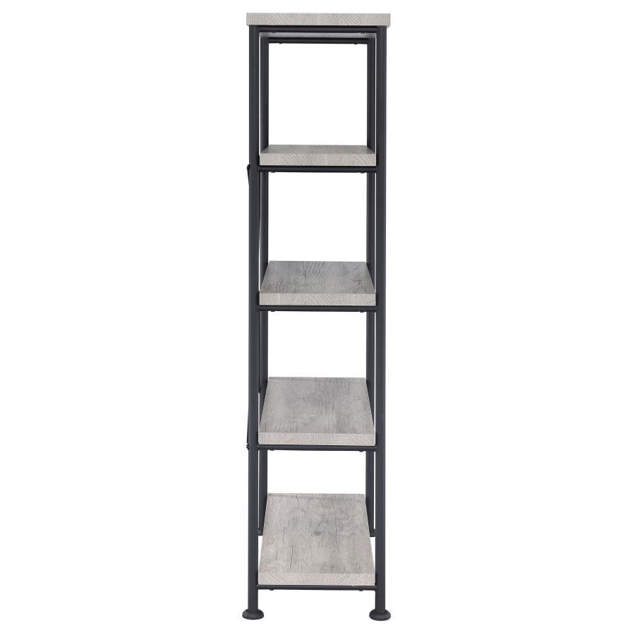 Analiese - 4 - Shelf Bookshelf - Gray Driftwood Standard Bookcase modern furniture Contempo Furniture