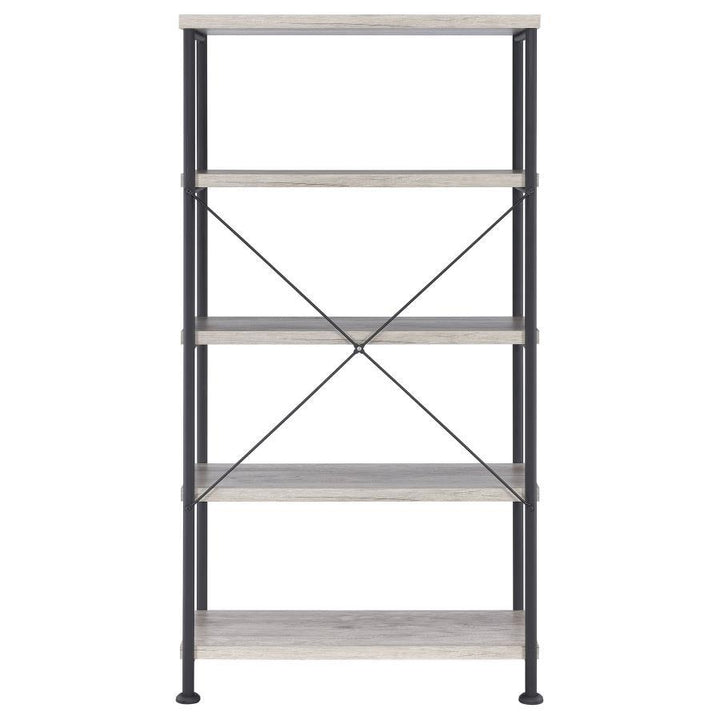 Analiese - 4 - Shelf Bookshelf - Gray Driftwood Standard Bookcase modern furniture Contempo Furniture