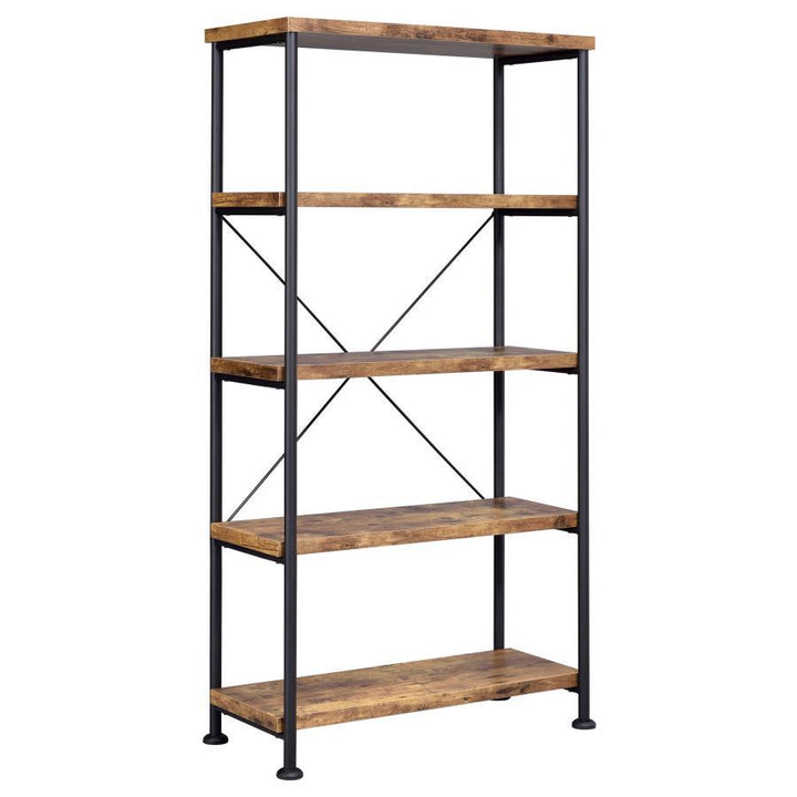 Analiese - 4 - Shelf Bookshelf - Rustic Nutmeg Standard Bookcase modern furniture Contempo Furniture