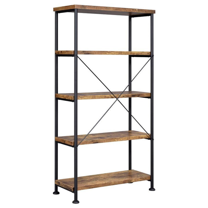 Analiese - 4 - Shelf Bookshelf - Rustic Nutmeg Standard Bookcase modern furniture Contempo Furniture