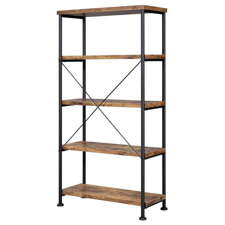 Analiese - 4 - Shelf Bookshelf - Rustic Nutmeg Standard Bookcase modern furniture Contempo Furniture