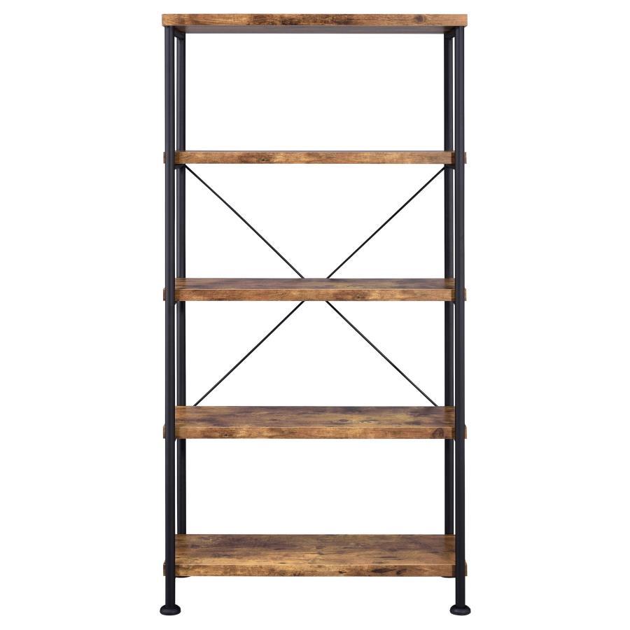 Analiese - 4 - Shelf Bookshelf - Rustic Nutmeg Standard Bookcase modern furniture Contempo Furniture