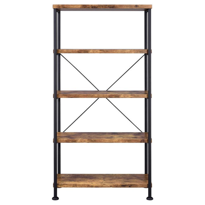 Analiese - 4 - Shelf Bookshelf - Rustic Nutmeg Standard Bookcase modern furniture Contempo Furniture