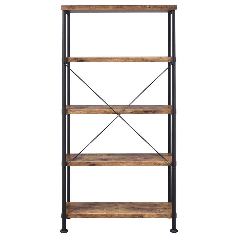 Analiese - 4 - Shelf Bookshelf - Rustic Nutmeg Standard Bookcase modern furniture Contempo Furniture