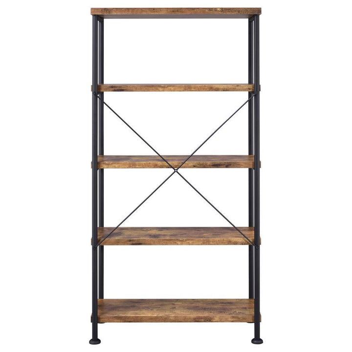 Analiese - 4 - Shelf Bookshelf - Rustic Nutmeg Standard Bookcase modern furniture Contempo Furniture