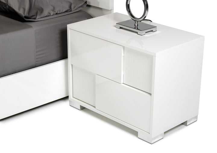 Monza Italian Modern White Nightstand