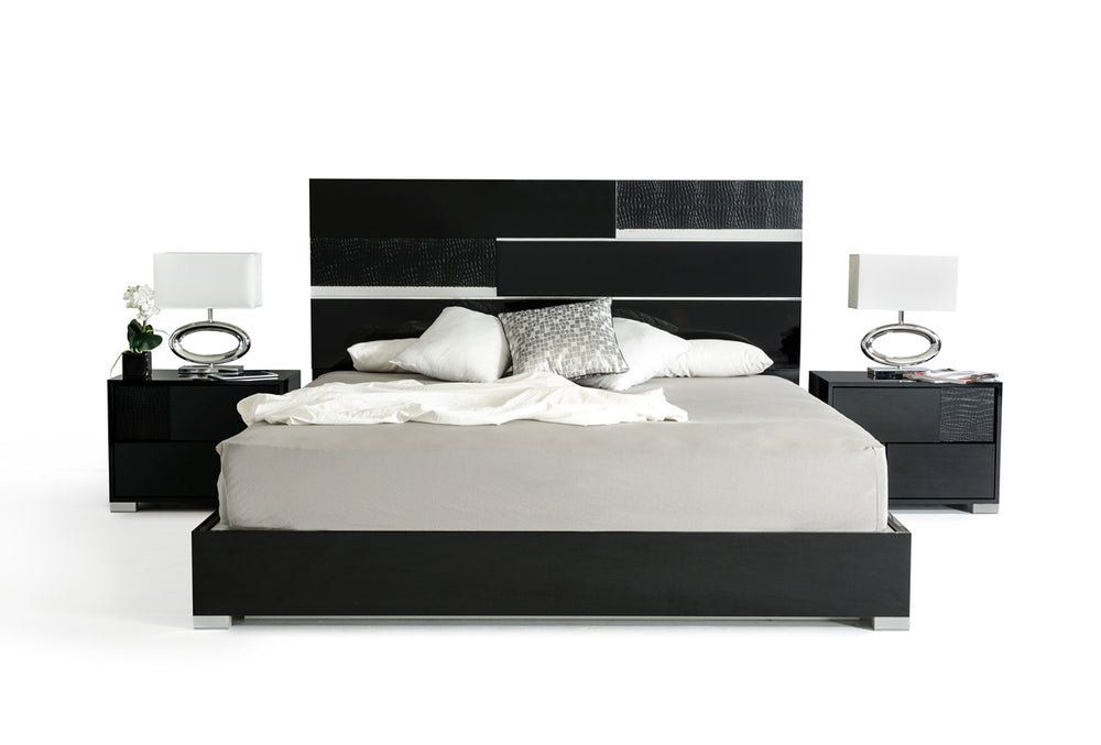 Eastern King Ancona Italian Modern Black Bed