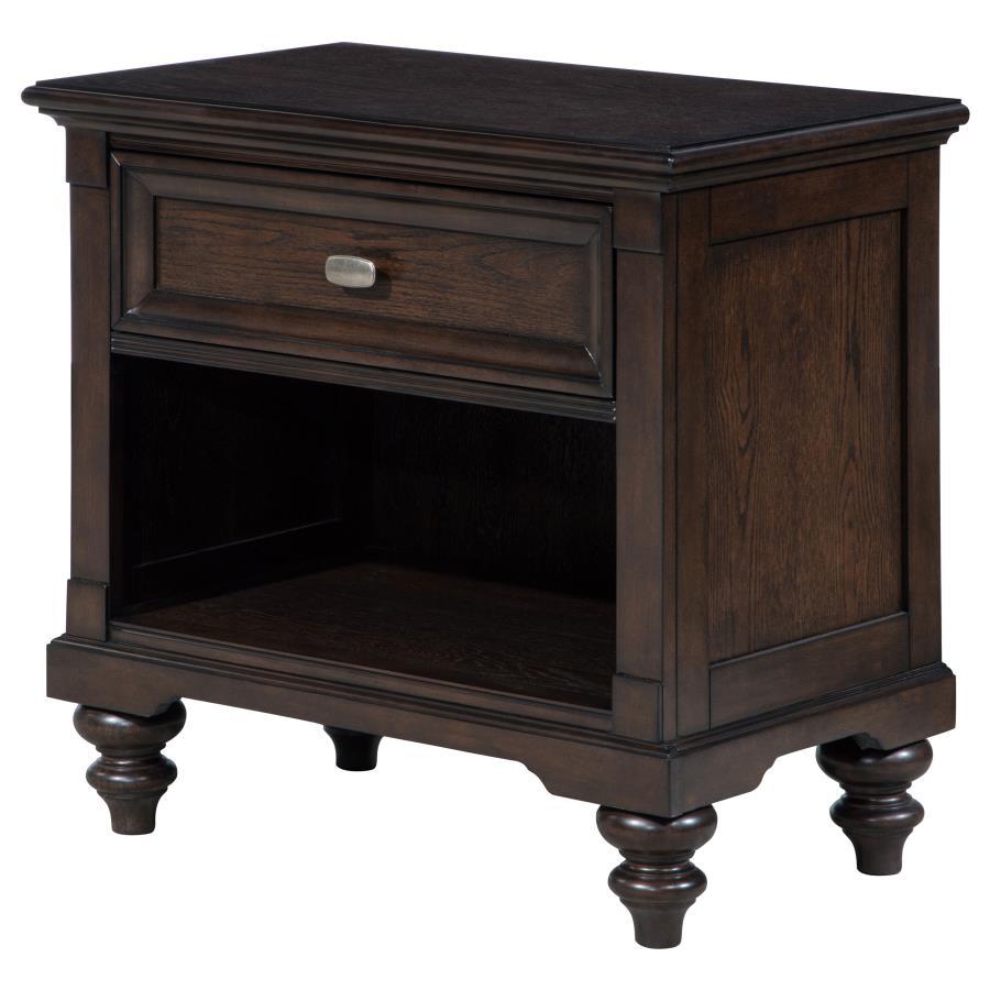 Andover - 1 - Drawer Nightstand Bedside Table - Dark Oak Accent Nightstand modern furniture Contempo Furniture