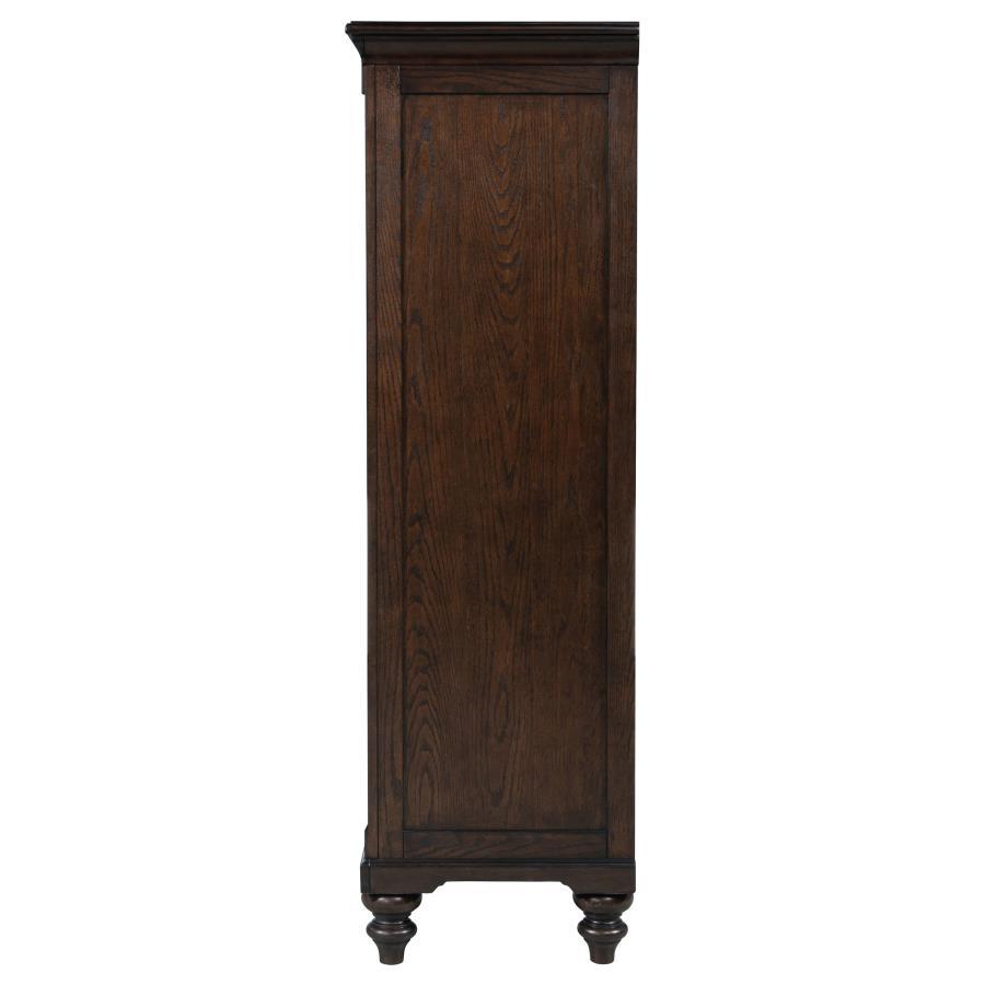 Andover - 6 - Drawer Tempered Glass Door Chest - Dark Oak Door Chest modern furniture Contempo Furniture