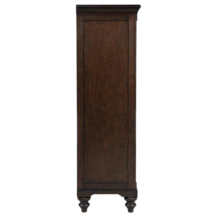 Andover - 6 - Drawer Tempered Glass Door Chest - Dark Oak Door Chest modern furniture Contempo Furniture