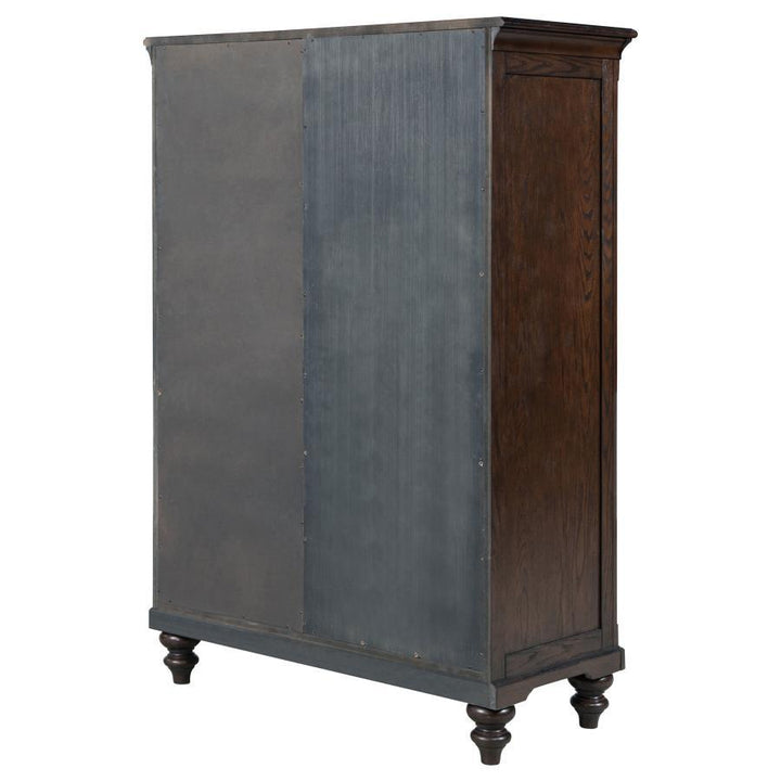 Andover - 6 - Drawer Tempered Glass Door Chest - Dark Oak Door Chest modern furniture Contempo Furniture