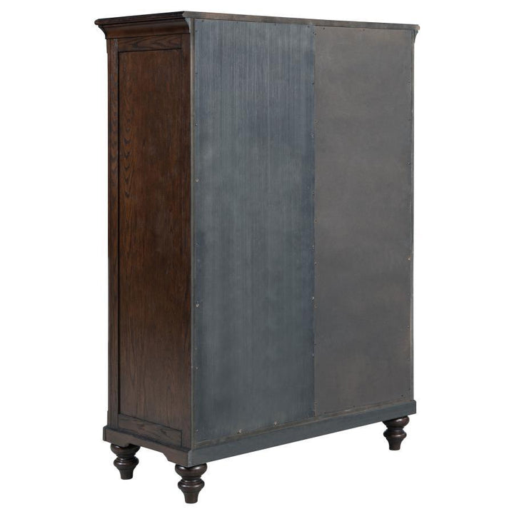Andover - 6 - Drawer Tempered Glass Door Chest - Dark Oak Door Chest modern furniture Contempo Furniture