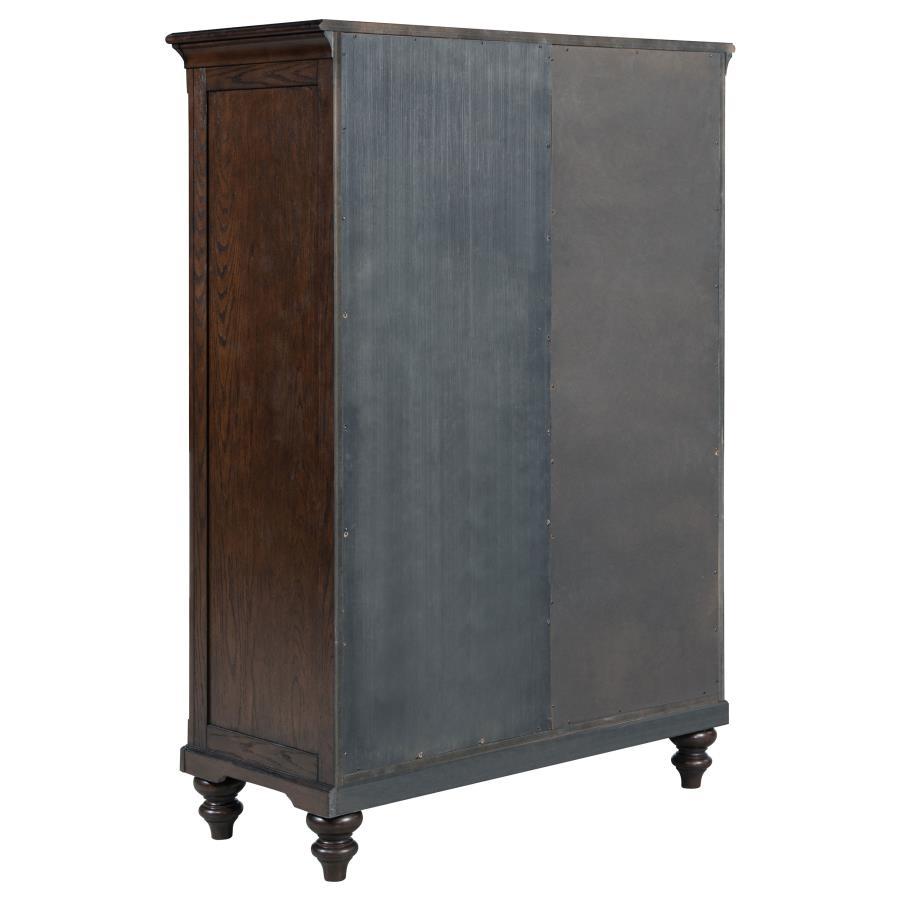 Andover - 6 - Drawer Tempered Glass Door Chest - Dark Oak Door Chest modern furniture Contempo Furniture