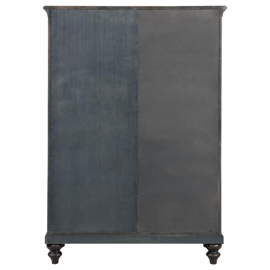 Andover - 6 - Drawer Tempered Glass Door Chest - Dark Oak Door Chest modern furniture Contempo Furniture