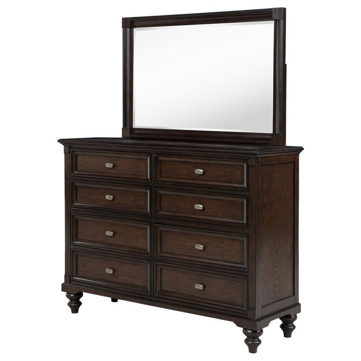 Andover - 8 - Drawer Dresser And Mirror - Dark Oak Dresser &amp; Mirror modern furniture Contempo Furniture