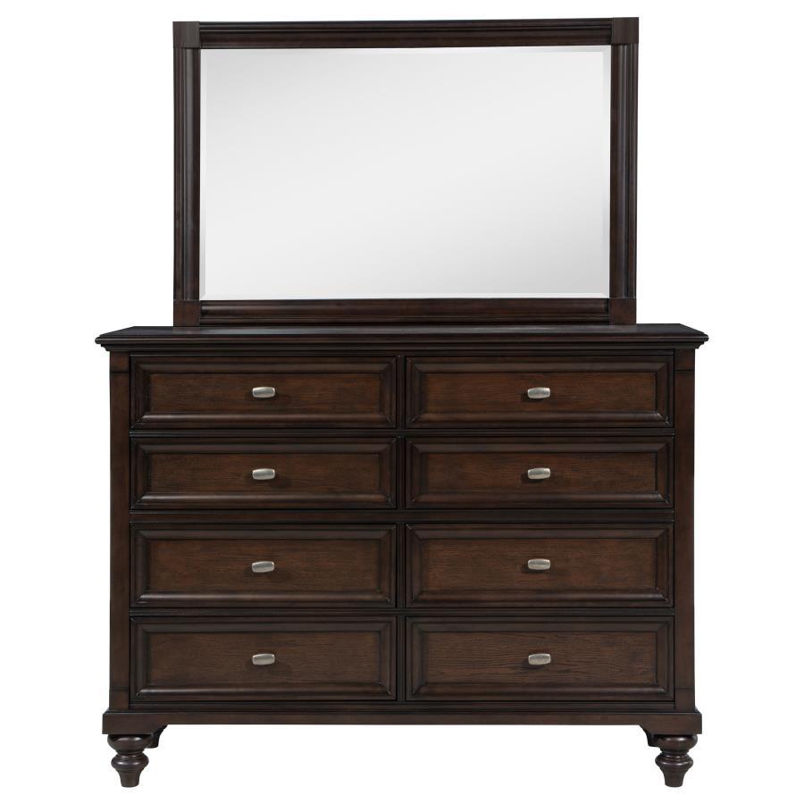 Andover - 8 - Drawer Dresser And Mirror - Dark Oak Dresser & Mirror modern furniture Contempo Furniture