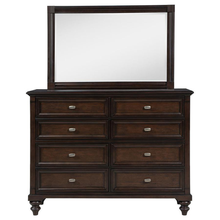Andover - 8 - Drawer Dresser And Mirror - Dark Oak Dresser &amp; Mirror modern furniture Contempo Furniture