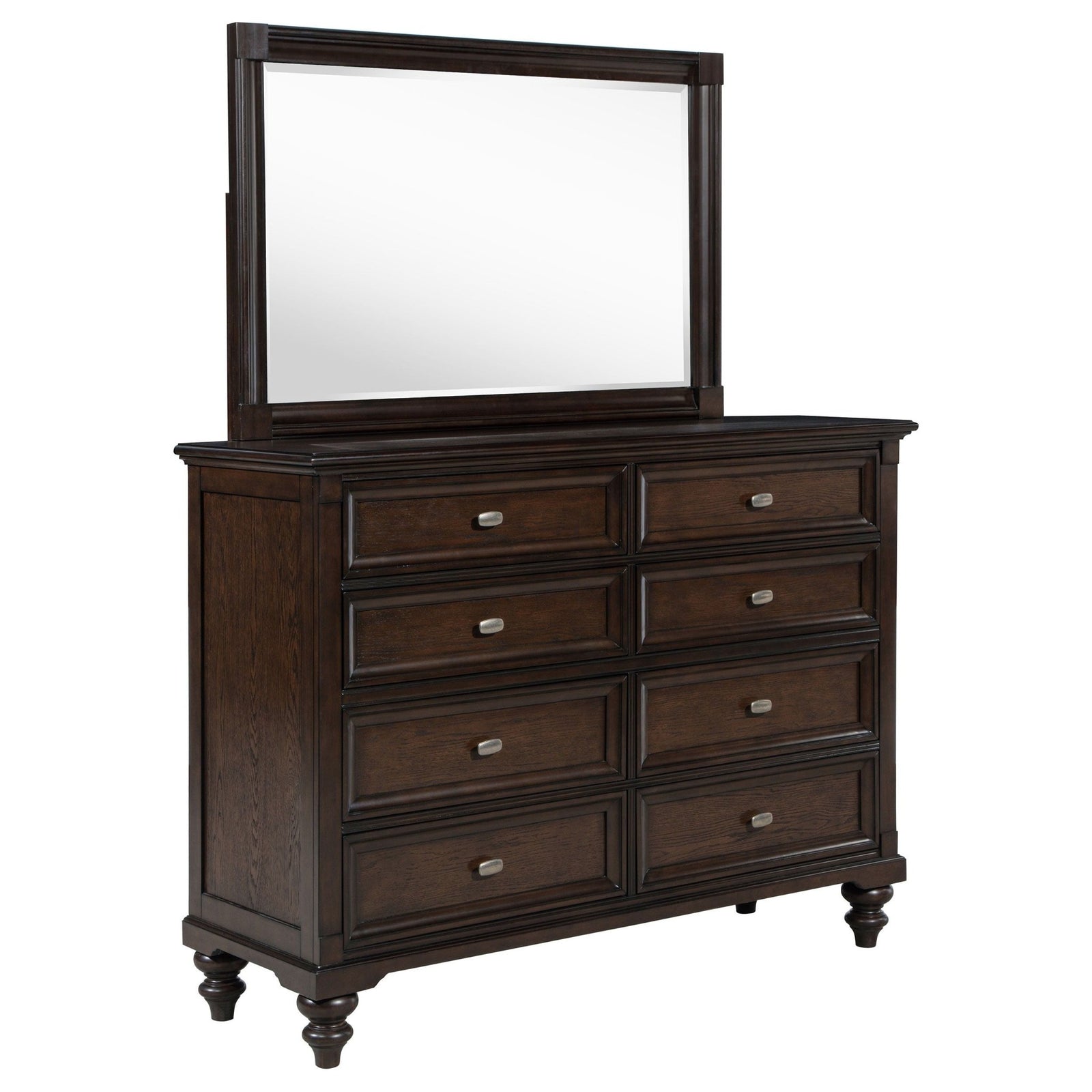 Andover - 8 - Drawer Dresser And Mirror - Dark Oak Dresser & Mirror modern furniture Contempo Furniture