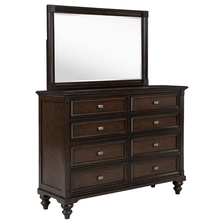 Andover - 8 - Drawer Dresser And Mirror - Dark Oak Dresser &amp; Mirror modern furniture Contempo Furniture