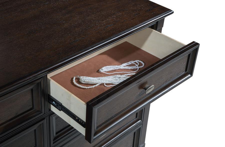 Andover - 8 - Drawer Dresser Cabinet - Dark Oak Dressers modern furniture Contempo Furniture