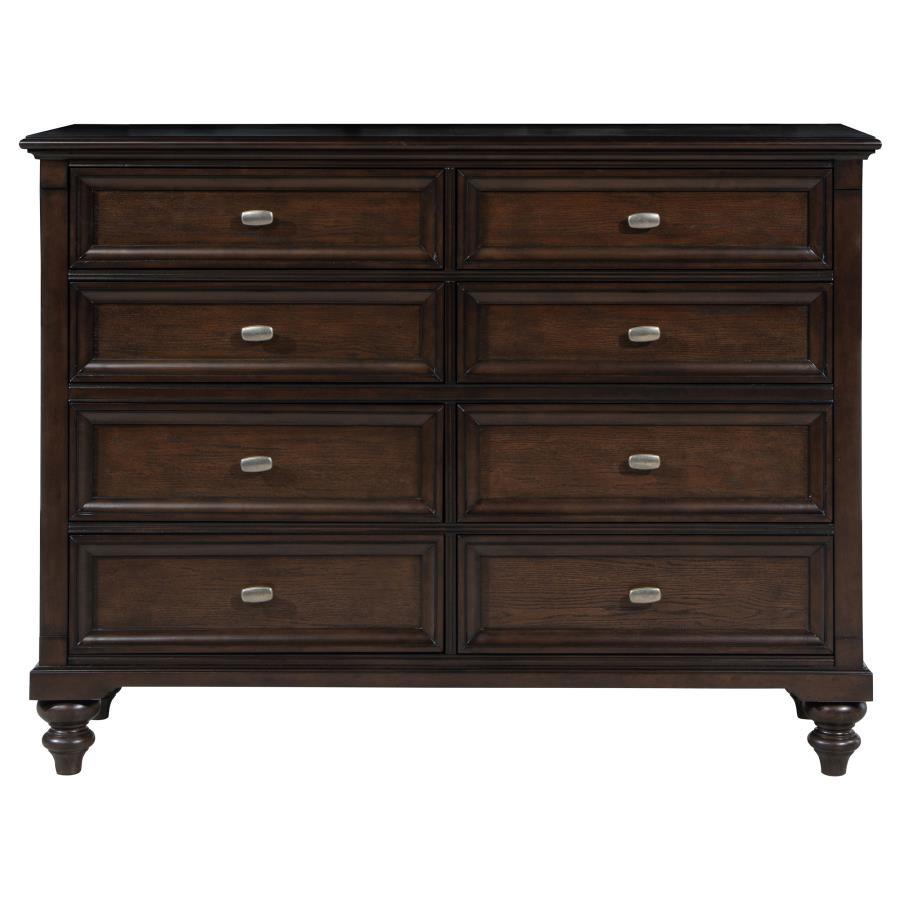 Andover - 8 - Drawer Dresser Cabinet - Dark Oak Dressers modern furniture Contempo Furniture