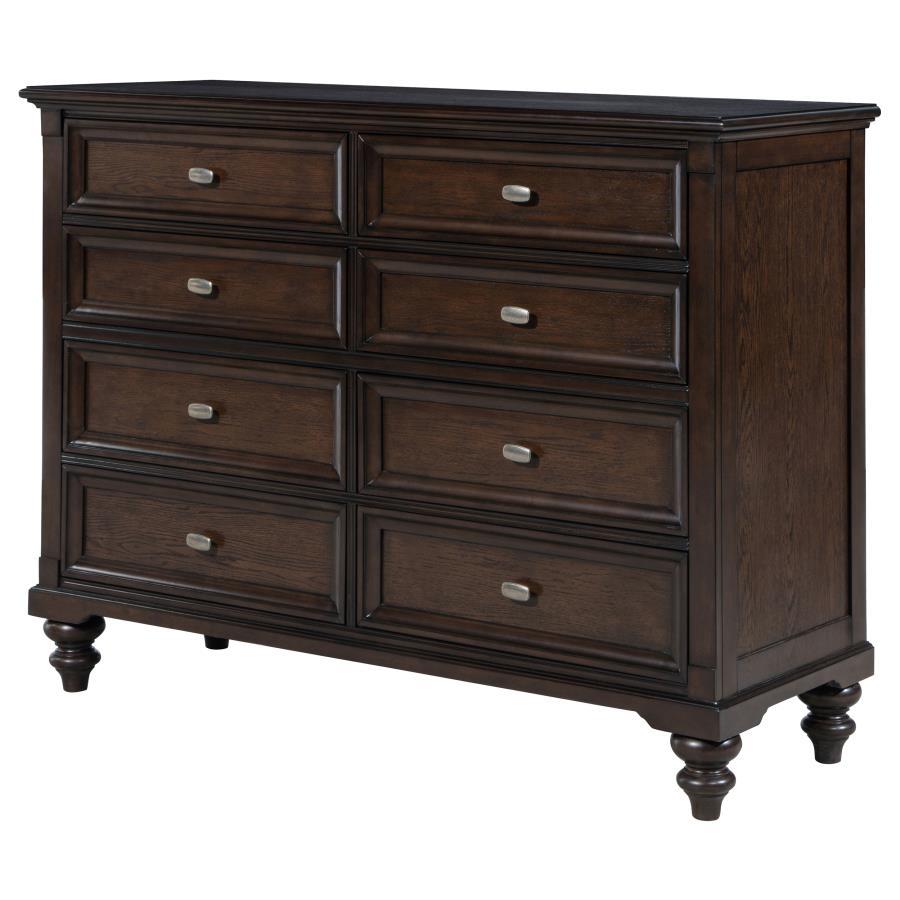 Andover - 8 - Drawer Dresser Cabinet - Dark Oak Dressers modern furniture Contempo Furniture