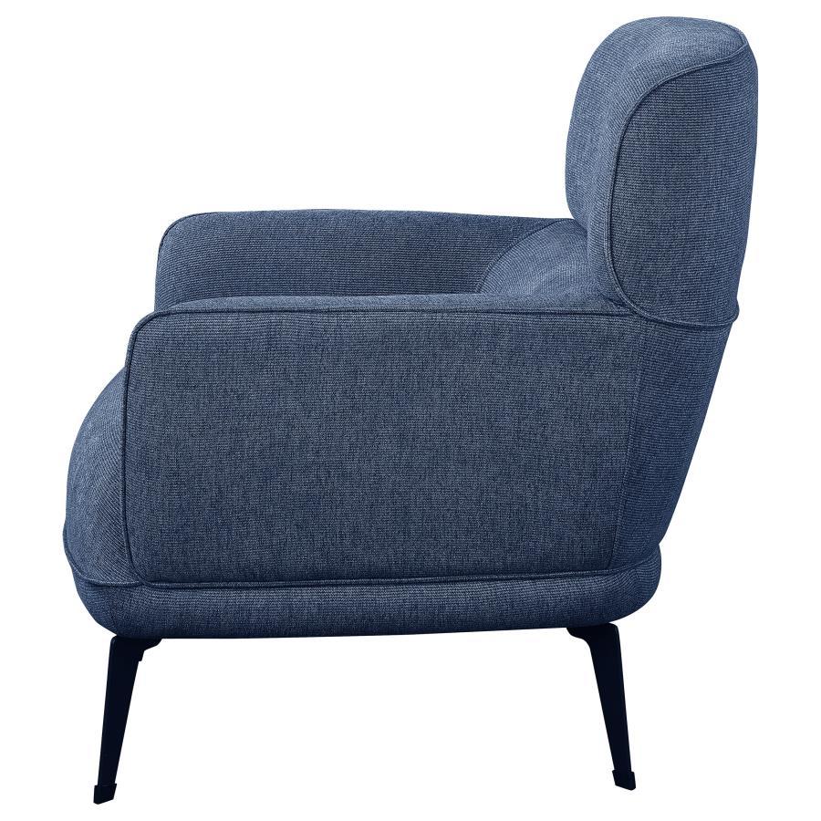 Andrea - Upholstered Crecent Arm Accent Chair - Blue Arm Chair modern furniture Contempo Furniture