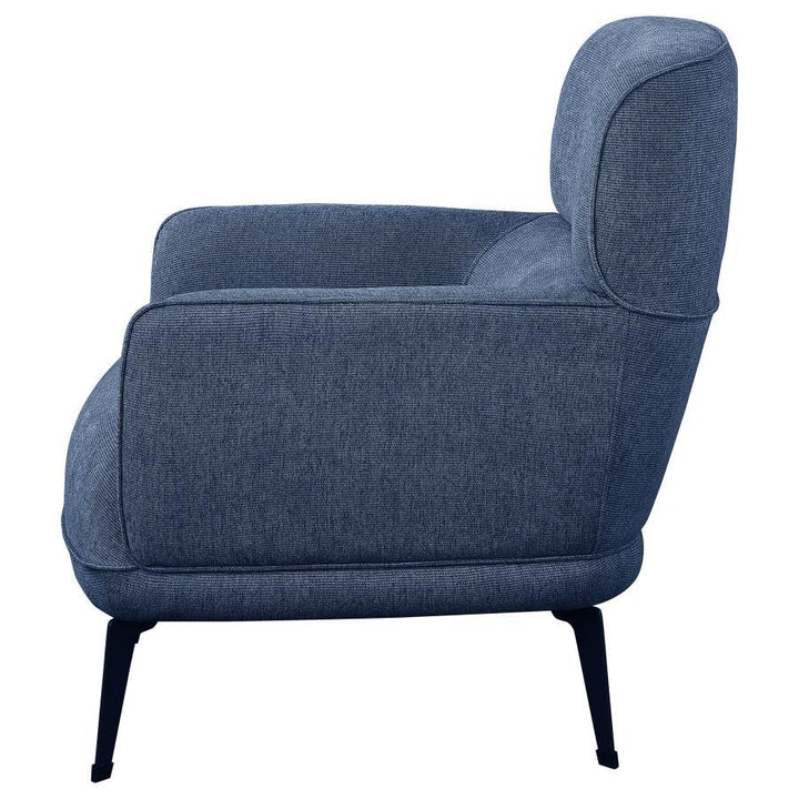 Andrea - Upholstered Crecent Arm Accent Chair - Blue Arm Chair modern furniture Contempo Furniture