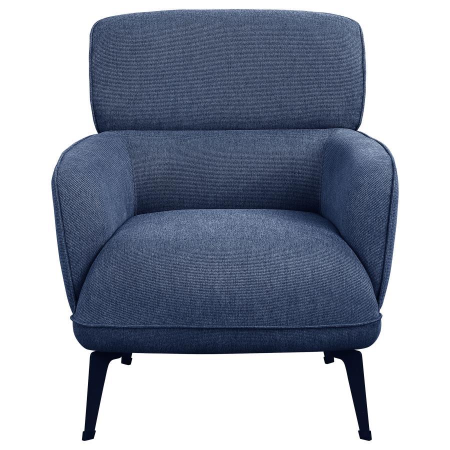 Andrea - Upholstered Crecent Arm Accent Chair - Blue Arm Chair modern furniture Contempo Furniture
