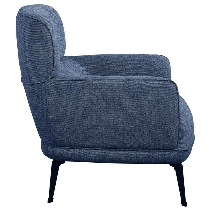 Andrea - Upholstered Crecent Arm Accent Chair - Blue Arm Chair modern furniture Contempo Furniture