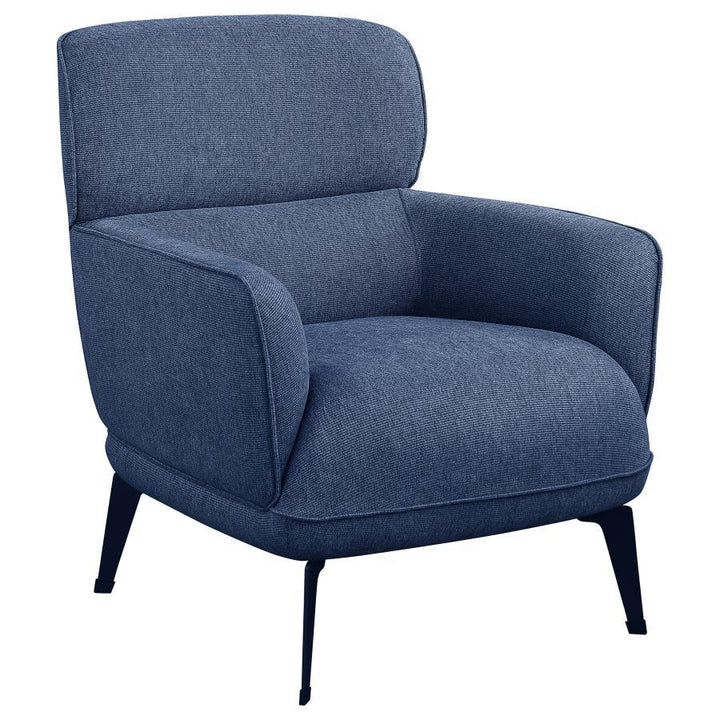 Andrea - Upholstered Crecent Arm Accent Chair - Blue Arm Chair modern furniture Contempo Furniture