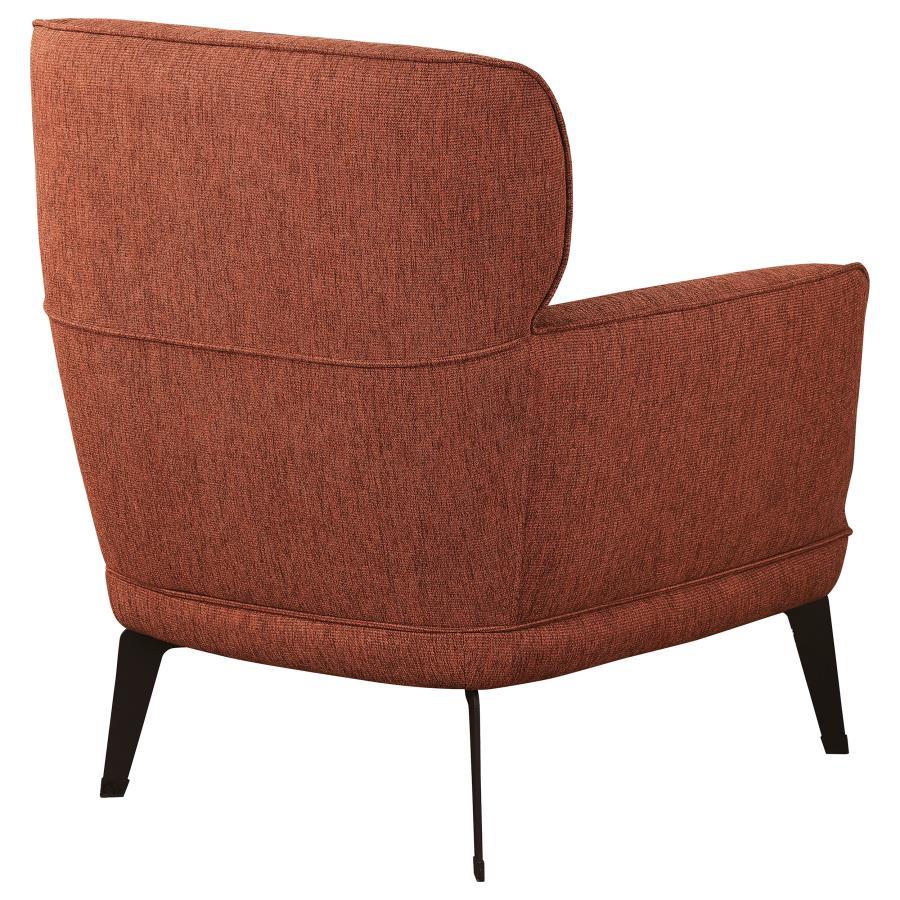 Andrea - Upholstered Crecent Arm Accent Chair - Orange Arm Chair modern furniture Contempo Furniture