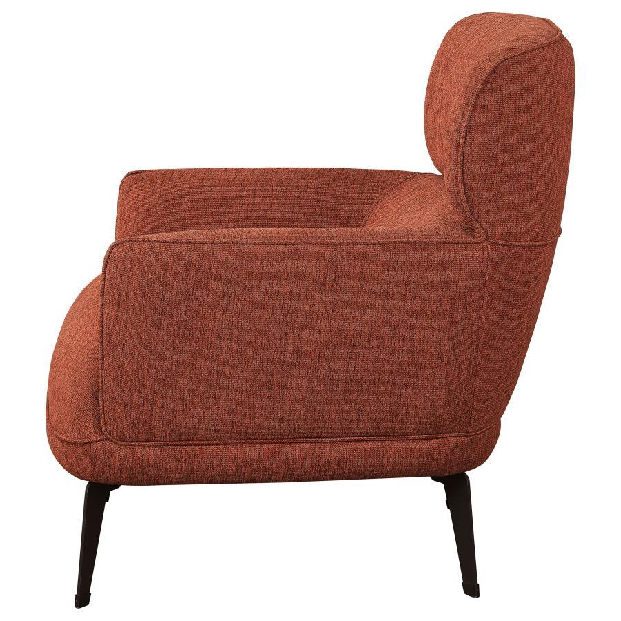 Andrea - Upholstered Crecent Arm Accent Chair - Orange Arm Chair modern furniture Contempo Furniture