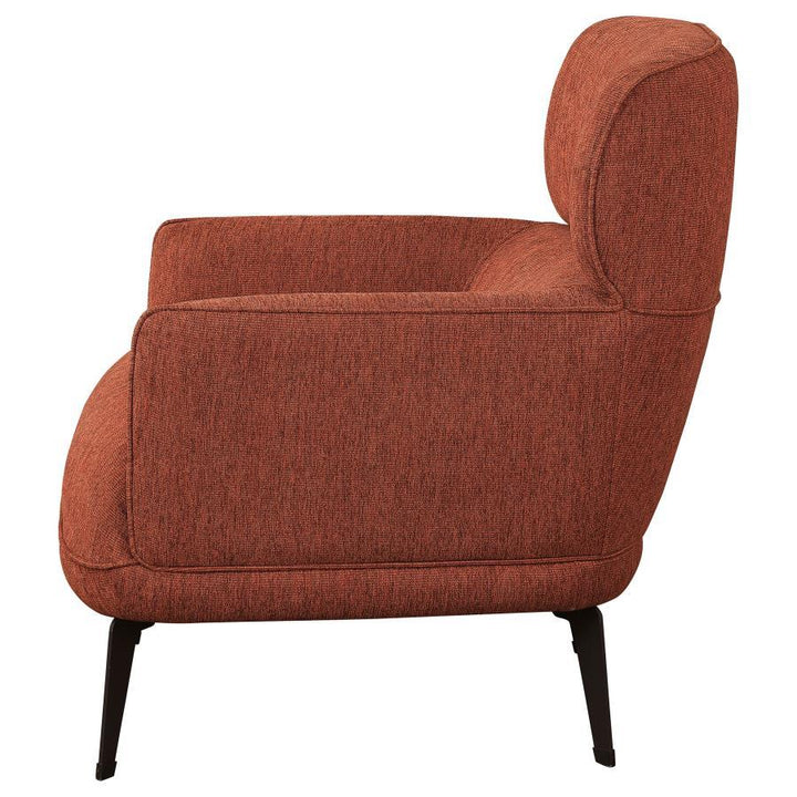 Andrea - Upholstered Crecent Arm Accent Chair - Orange Arm Chair modern furniture Contempo Furniture